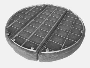 A round stainless steel demister pad