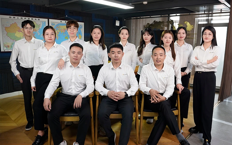 Our architectural decoration team members are wearing white shirts with the company logo.