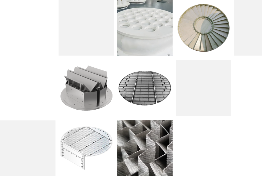 Different column internals and packing and applications